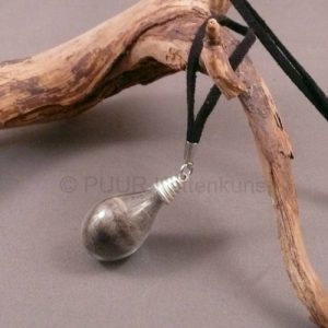 Druppelhanger zilver met ketting