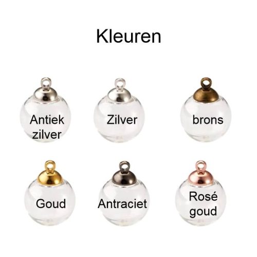 6 kleuren glazen bolletjes